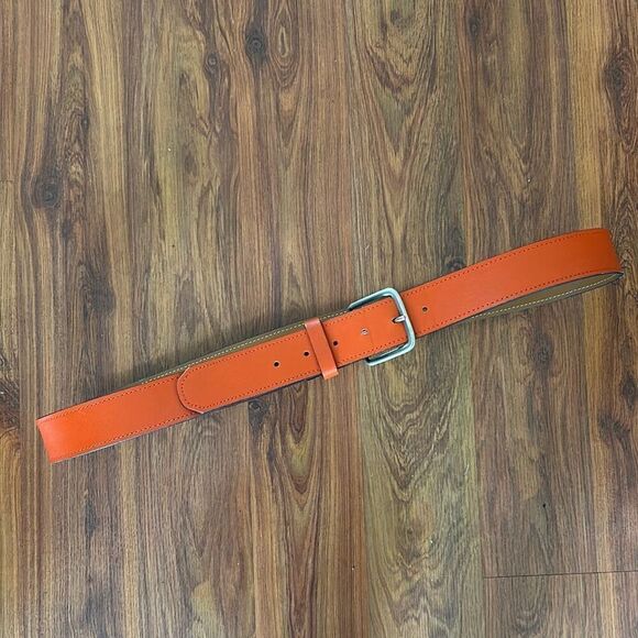Orange men's belt genuine leather made in Dominican Republic size 40 - Picture 2 of 4